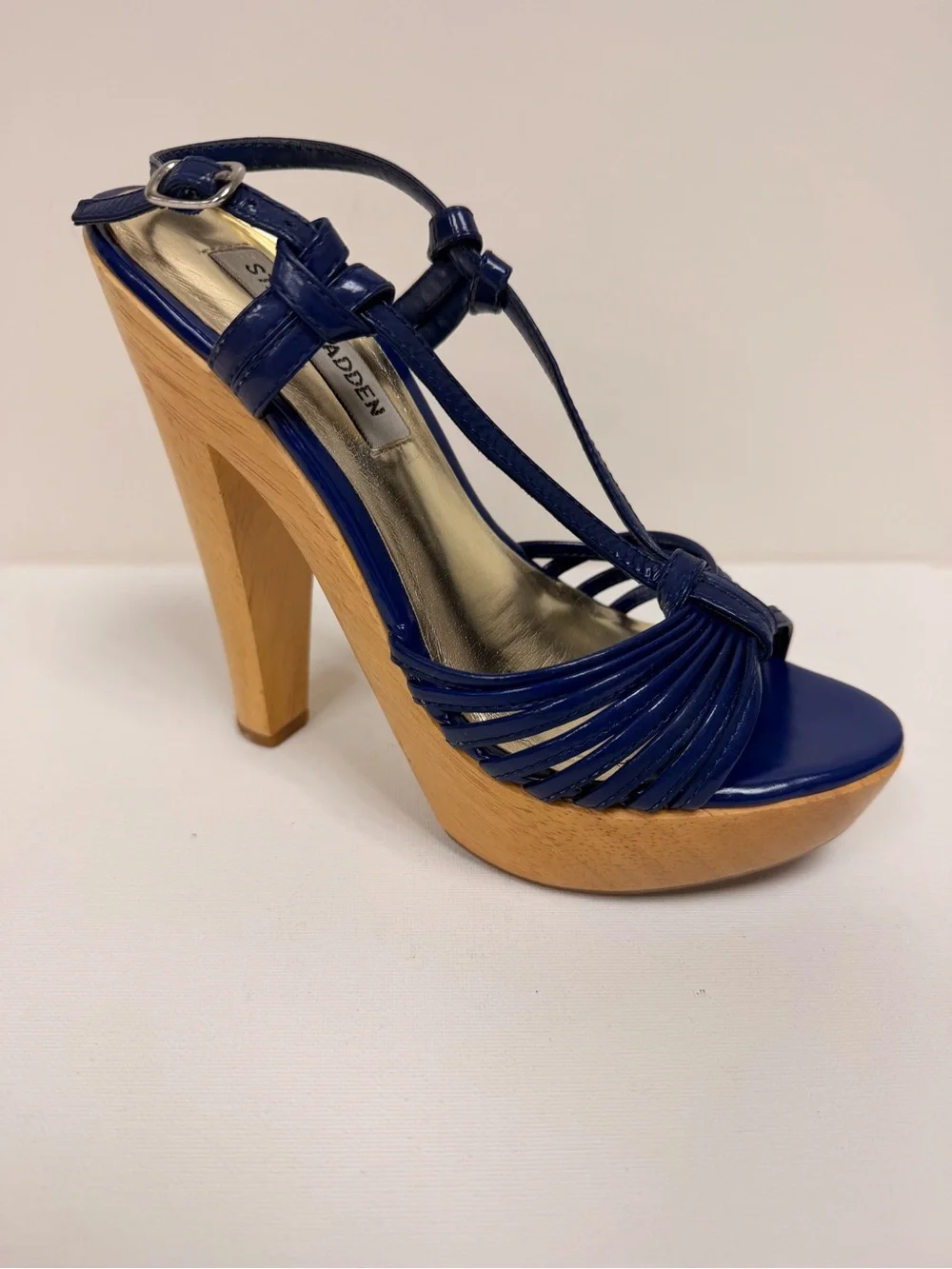 Steve Madden Royal Blue Strappy T‑Bar Platform Heels